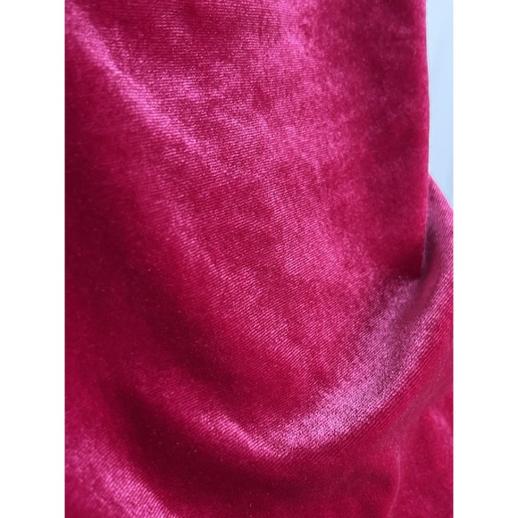 DOUBLE CRAZY Velvet Mini Dress Size M Fuchsia Pink Ruched Cowl Neck Asymmetrical - Picture 3 of 12